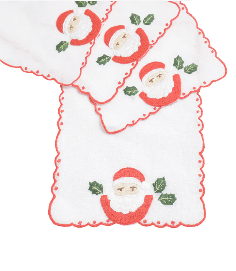 Vintage Santa Cocktail Napkin, Set of 4