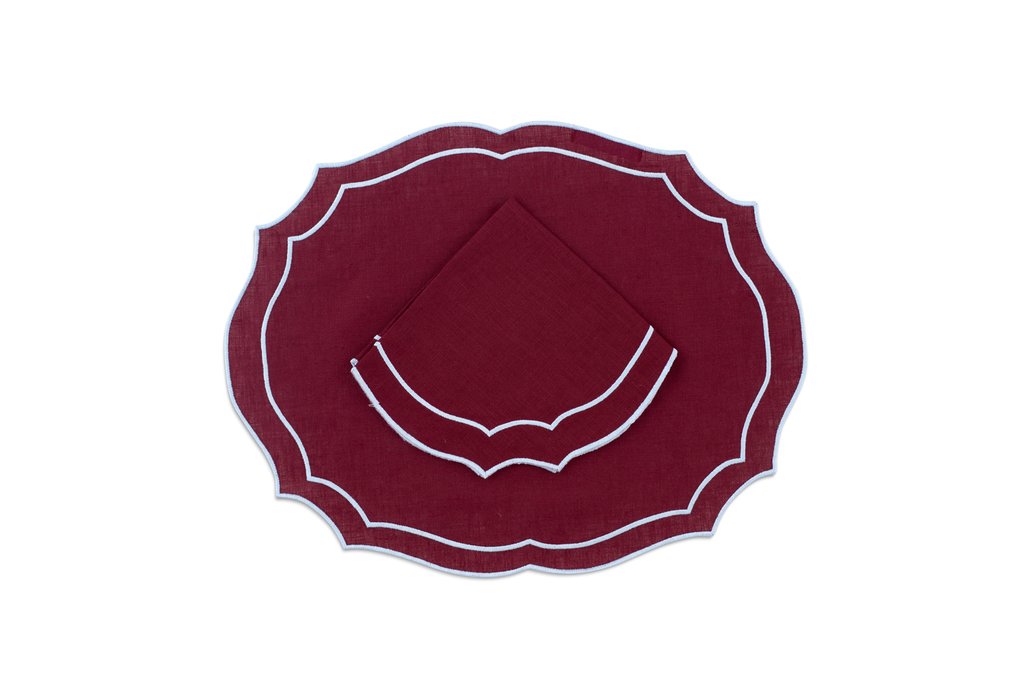 Burgundy & Light Blue