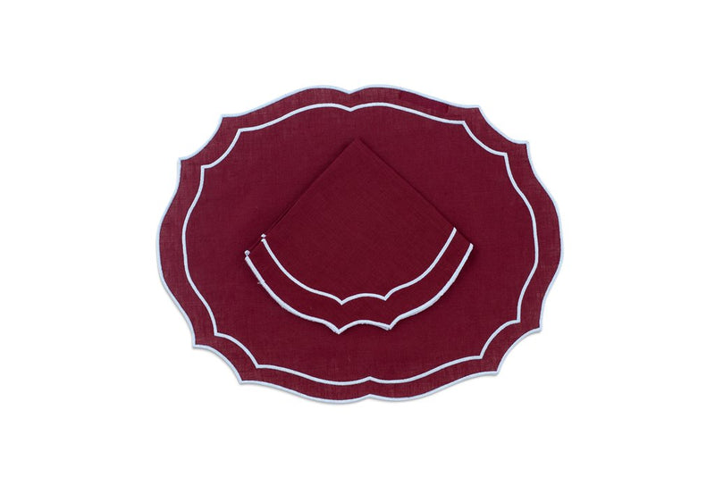 Burgundy & Light Blue