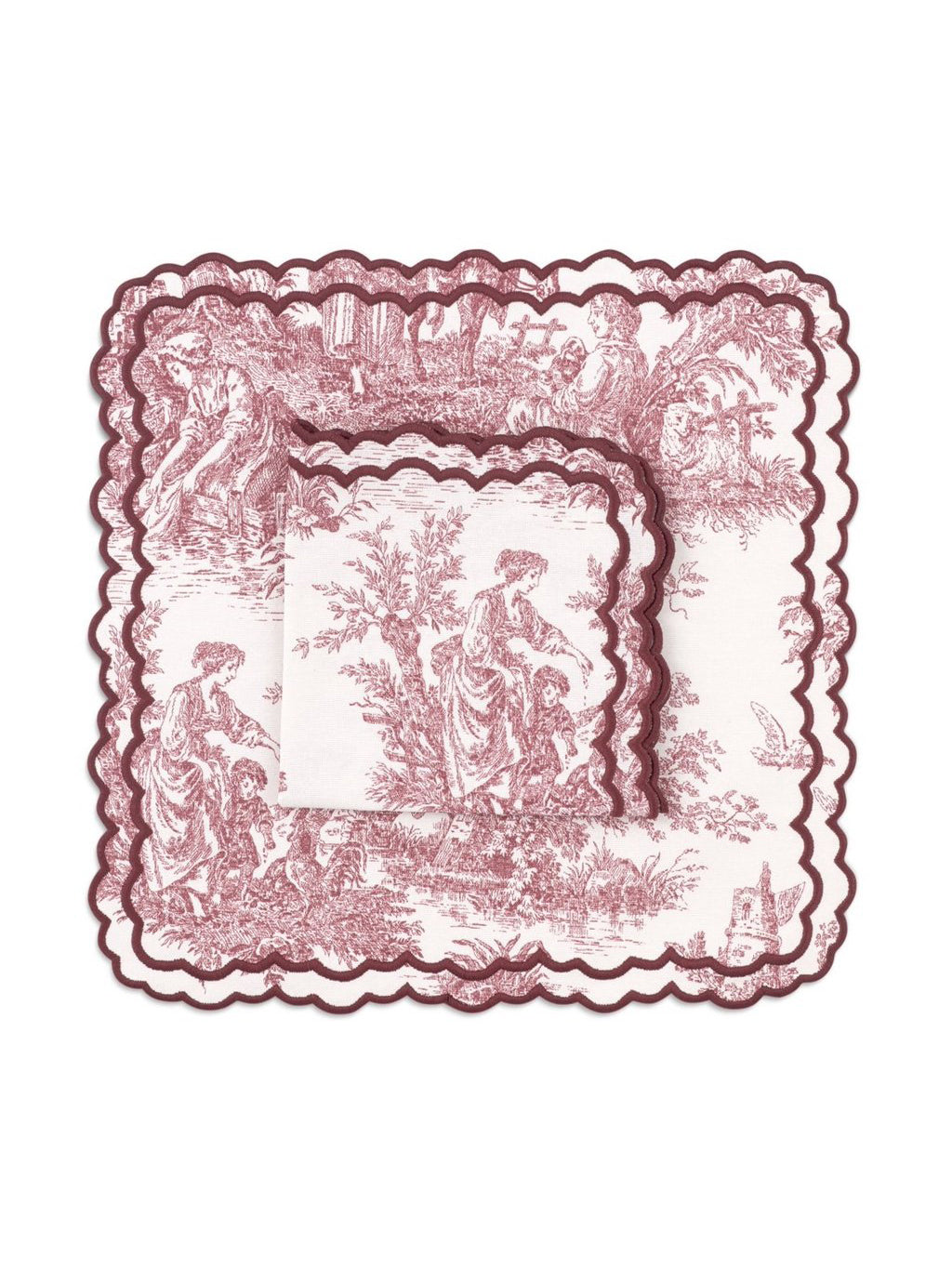 Burgundy Toile
