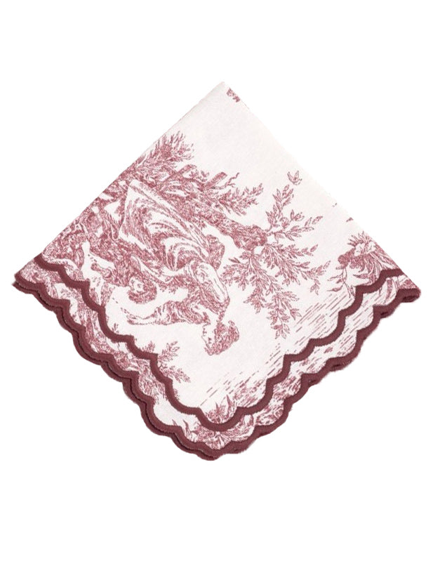 Burgundy Toile