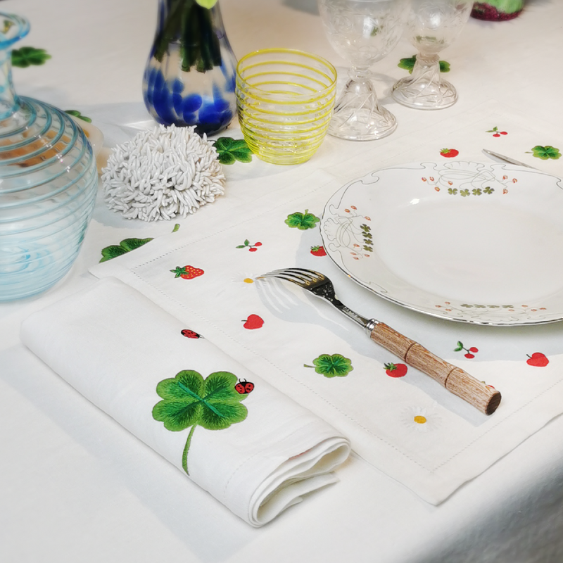 Tutti Frutti Embroidered Placemat, Set of 2