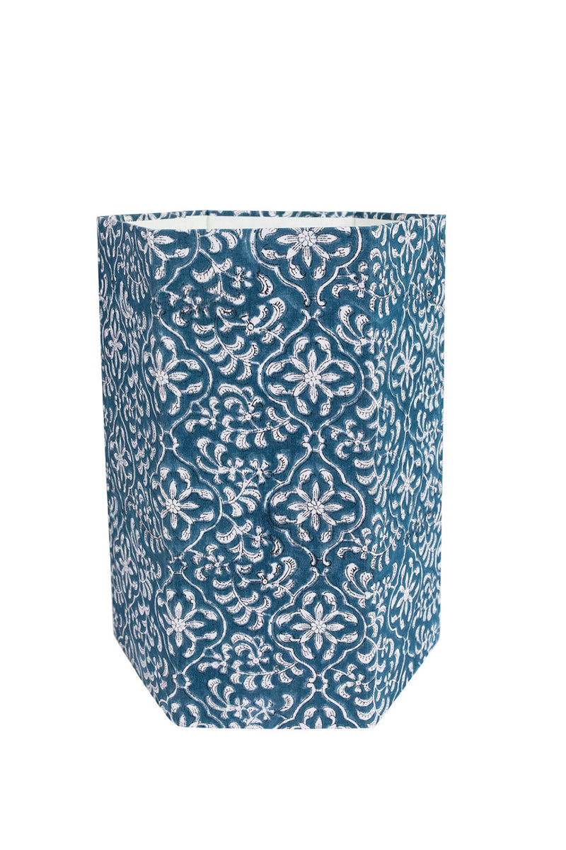 Navy with White Flowers