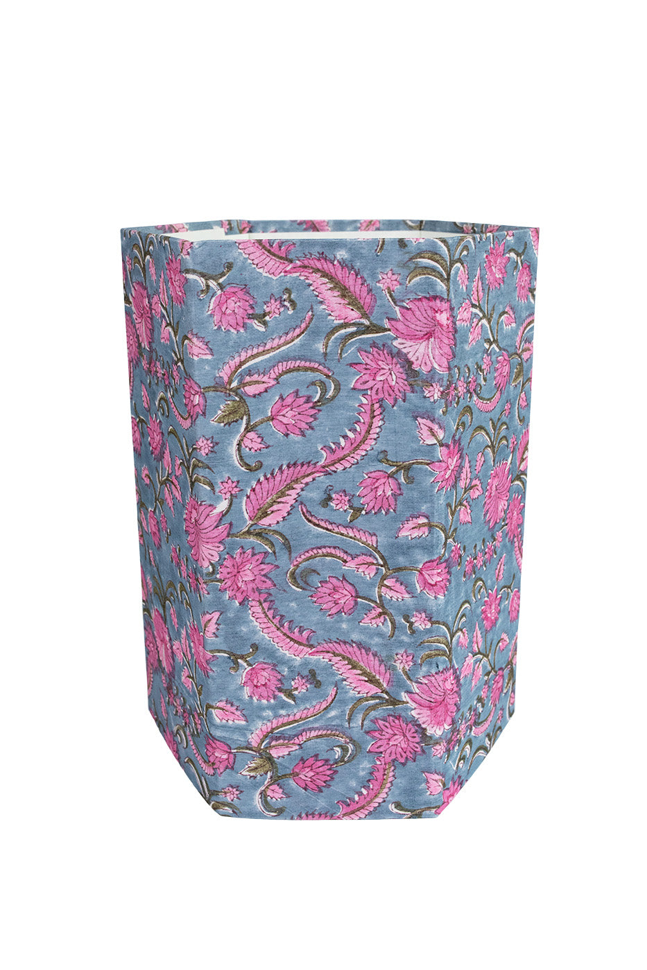 Denim Blue with Pink Floral