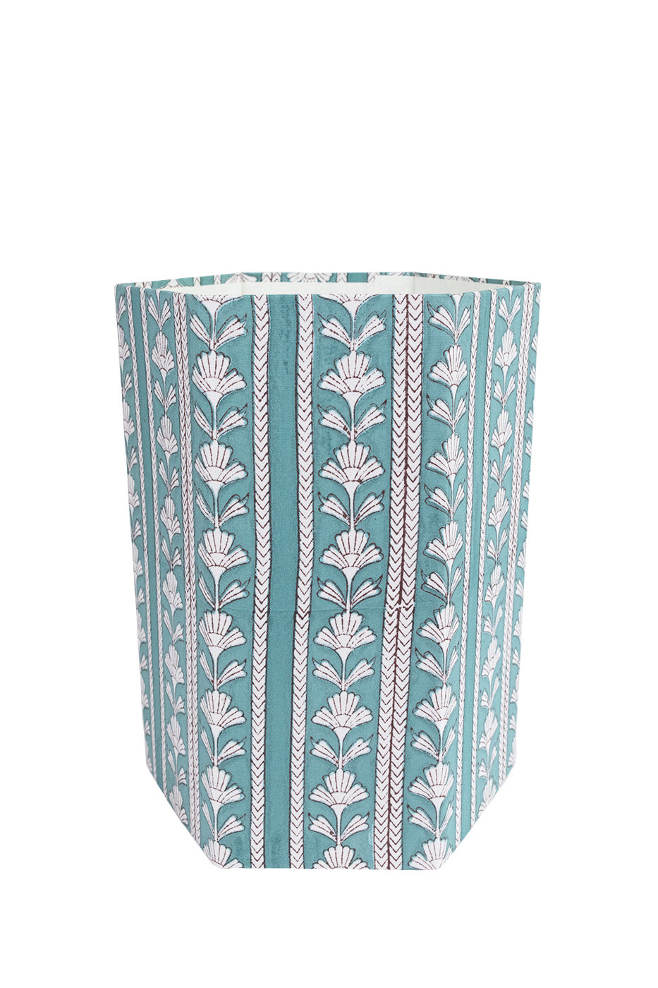Teal with Floral Stripe