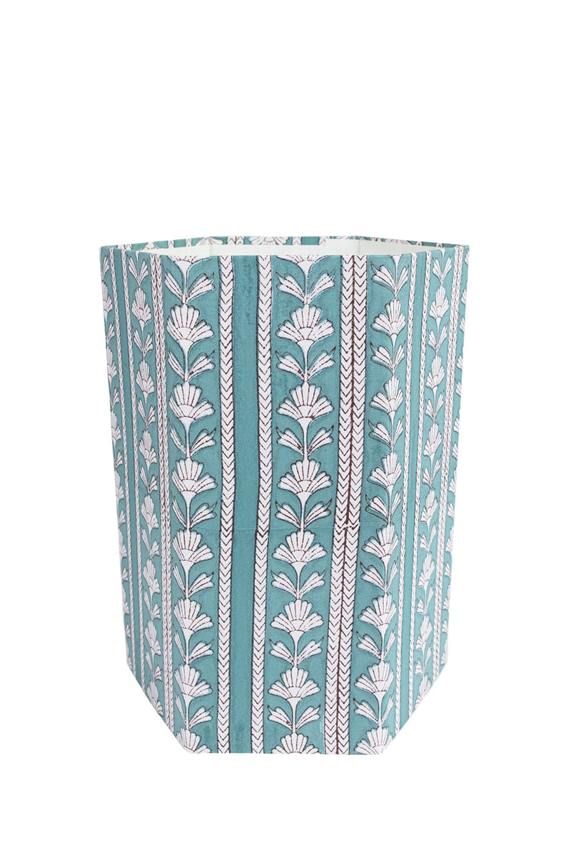 Teal with Floral Stripe