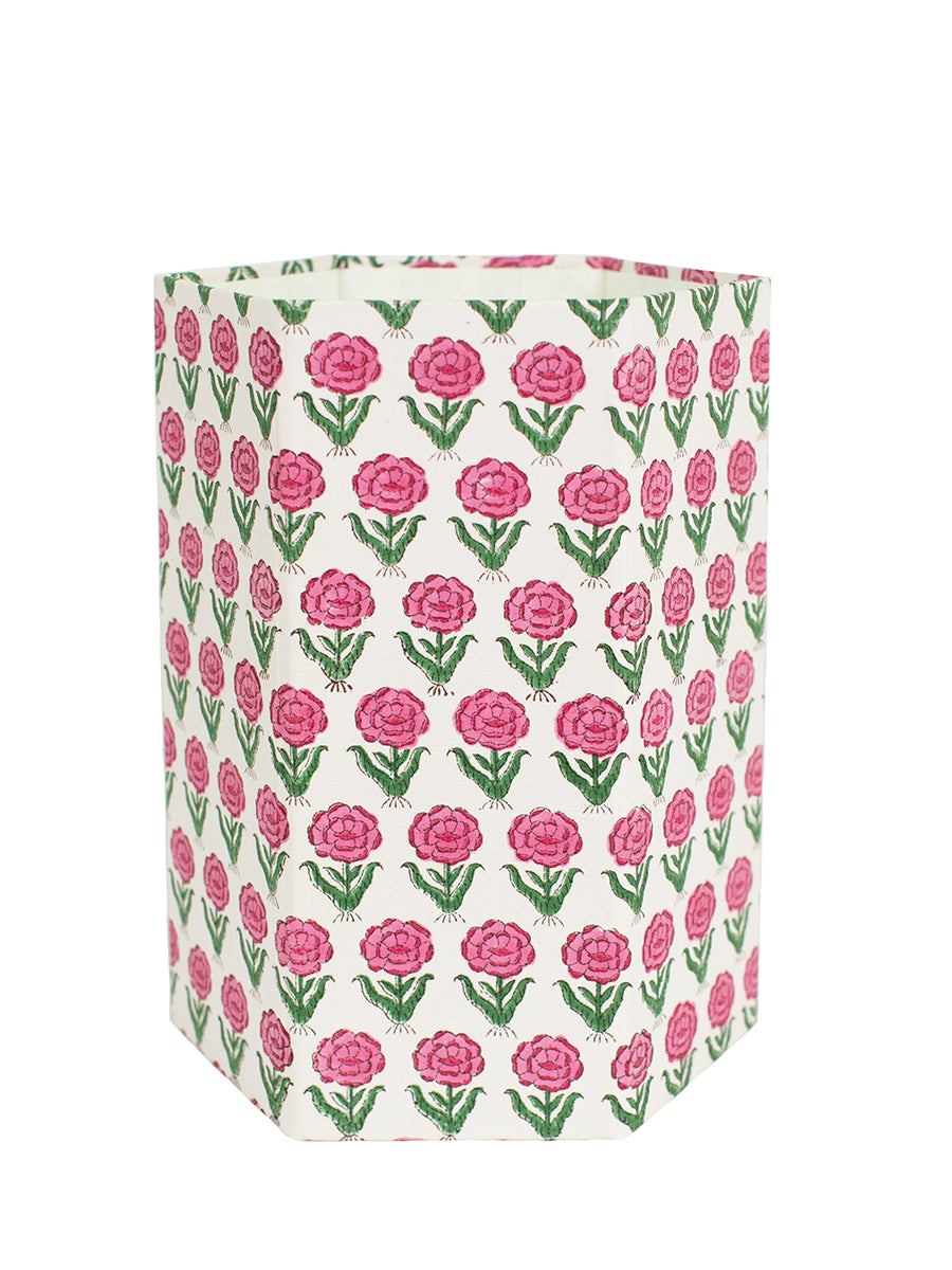 White with Pink Flowers