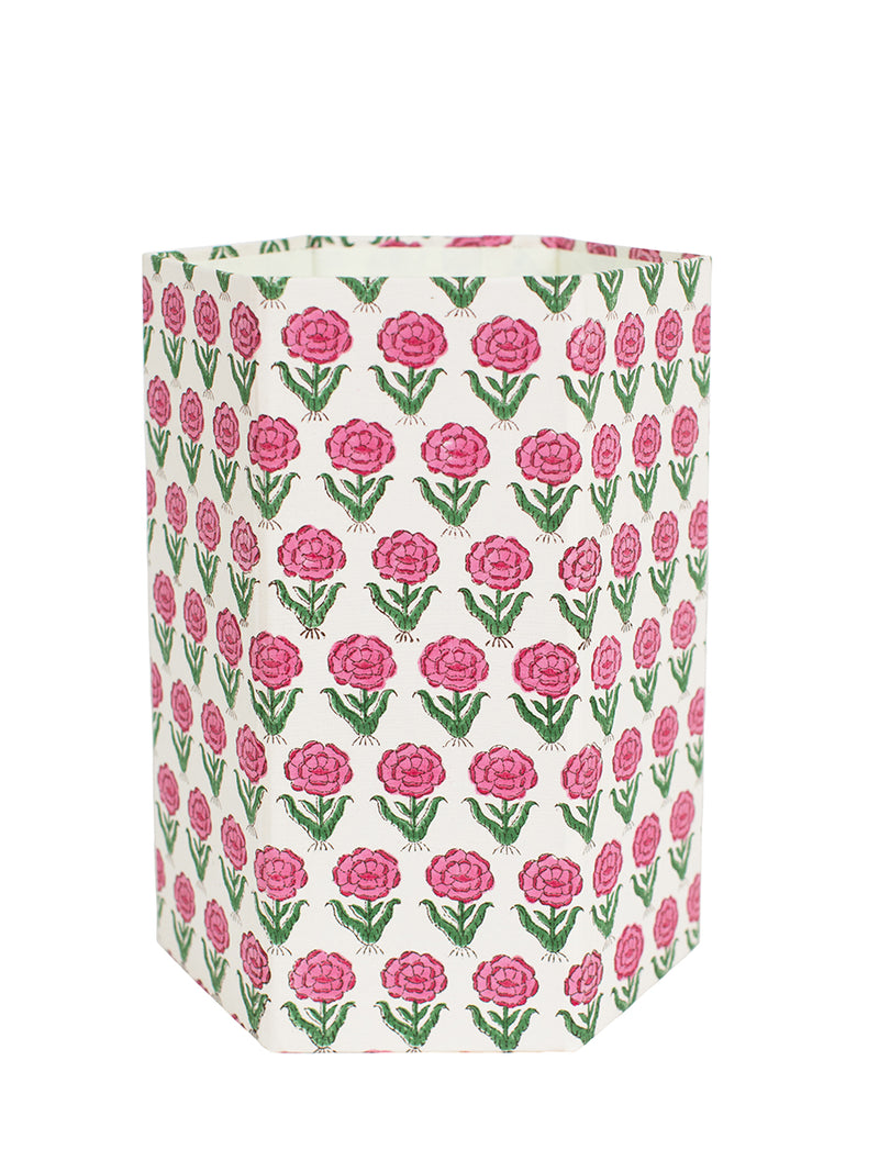 White with Pink Flowers