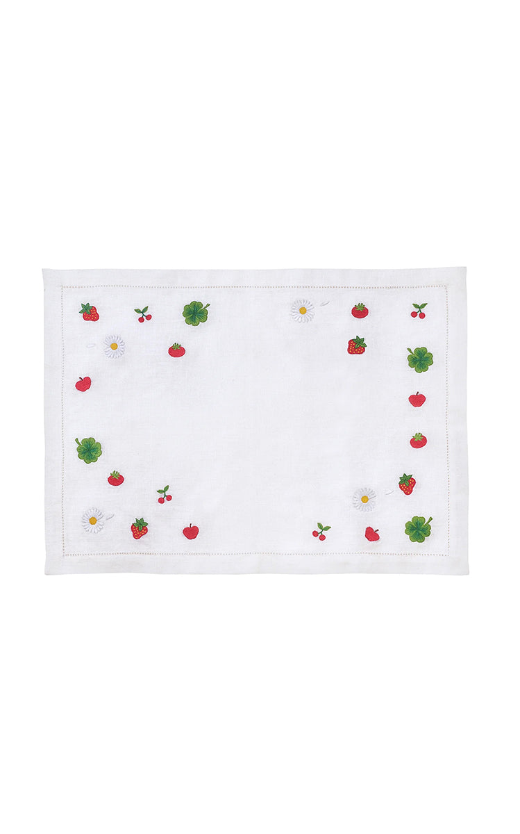 Tutti Frutti Embroidered Placemat, Set of 2