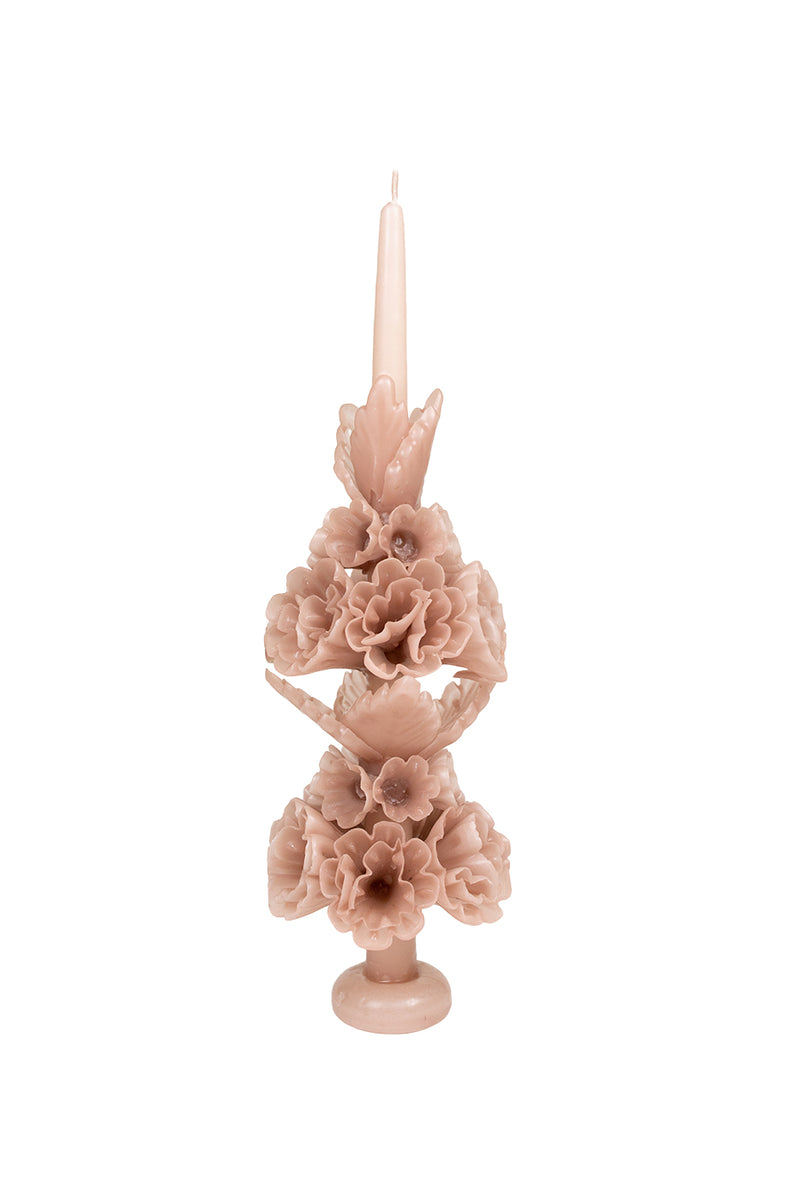 Carved Floral Candle