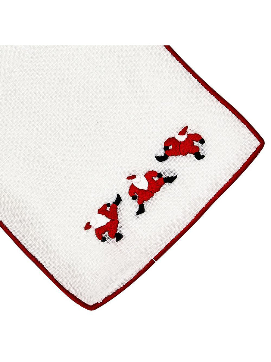 Dancing Santas Cocktail Napkin, Set of 4